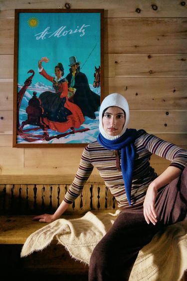 Zara STRIPED KNIT JUMPER - Multicolored