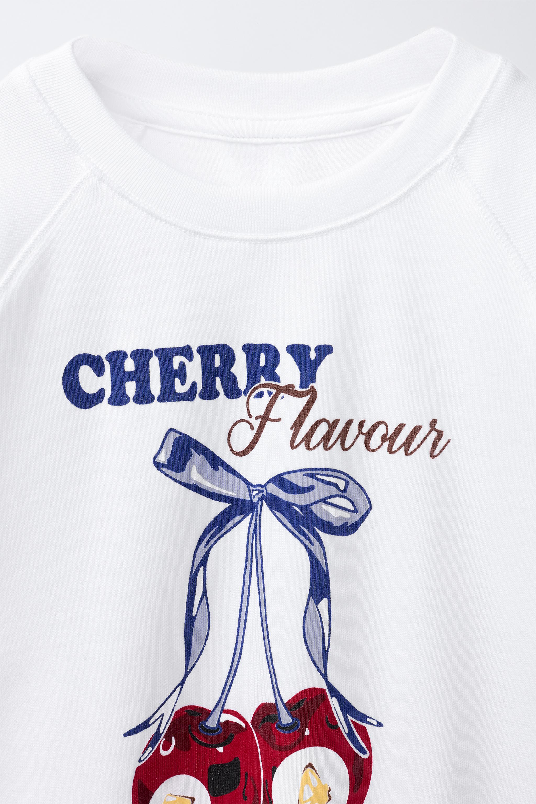 ★FUNFROMFUN★ FAIRY CHERRY TEE CHERRY PRINT T-SHIRT - White | ZARA United States