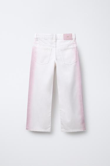 JEAN WIDE LEG TIE DYE - Rose clair de Zara - Image 1