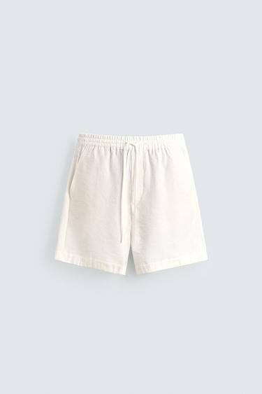 SHORT FLUIDE COUPE DÉCONTRACTÉE - Blanc cassé de Zara