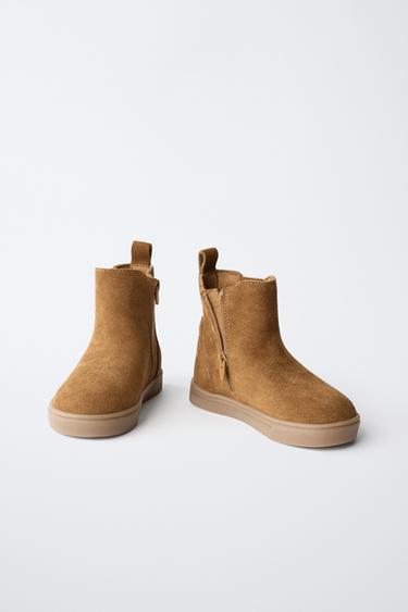 LEATHER BOOTS - Beige by Zara - Image 2