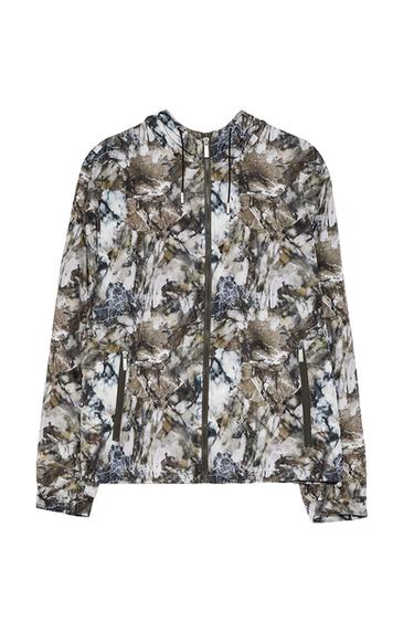 MARBLE PRINT TECHNICAL JACKET
