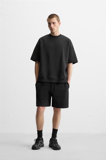 INTERLOCK TEXTURED SWEATSHIRT - Black by Zara
