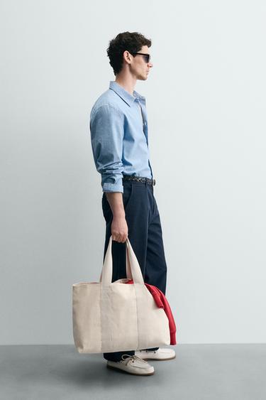 CHEMISE REGULAR FIT CHAMBRAY - Bleu clair de Zara - Image 3