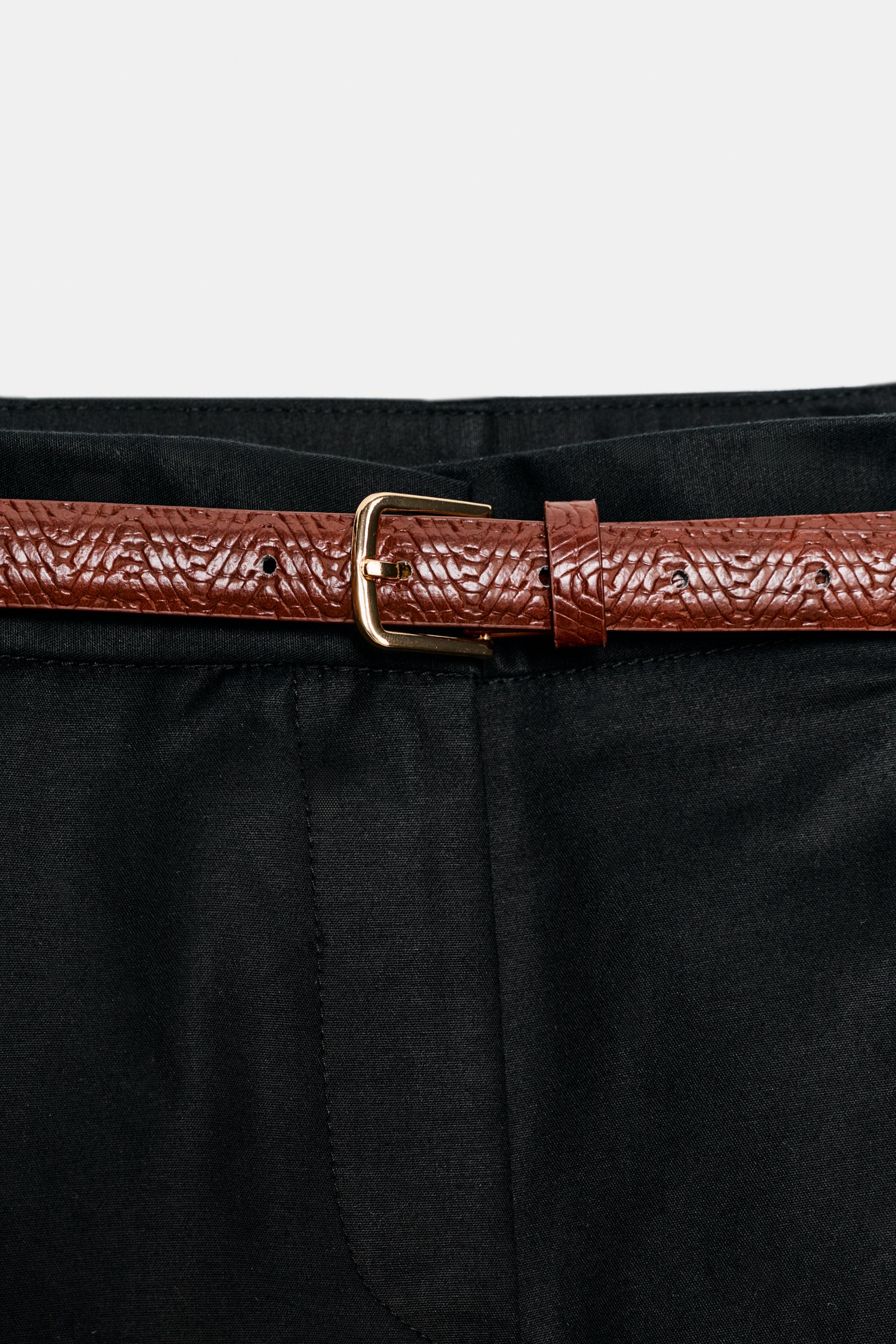 Женские шорты Zara BELTED PLEATED SHORTS — фото 3