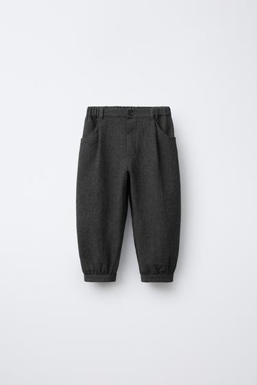 TEXTURED DARTED TROUSERS - Grey by Zara