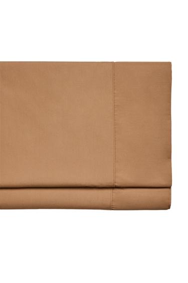 Zara PERCALE COTTON FLAT SHEET (300 THREAD COUNT) - Mid-camel