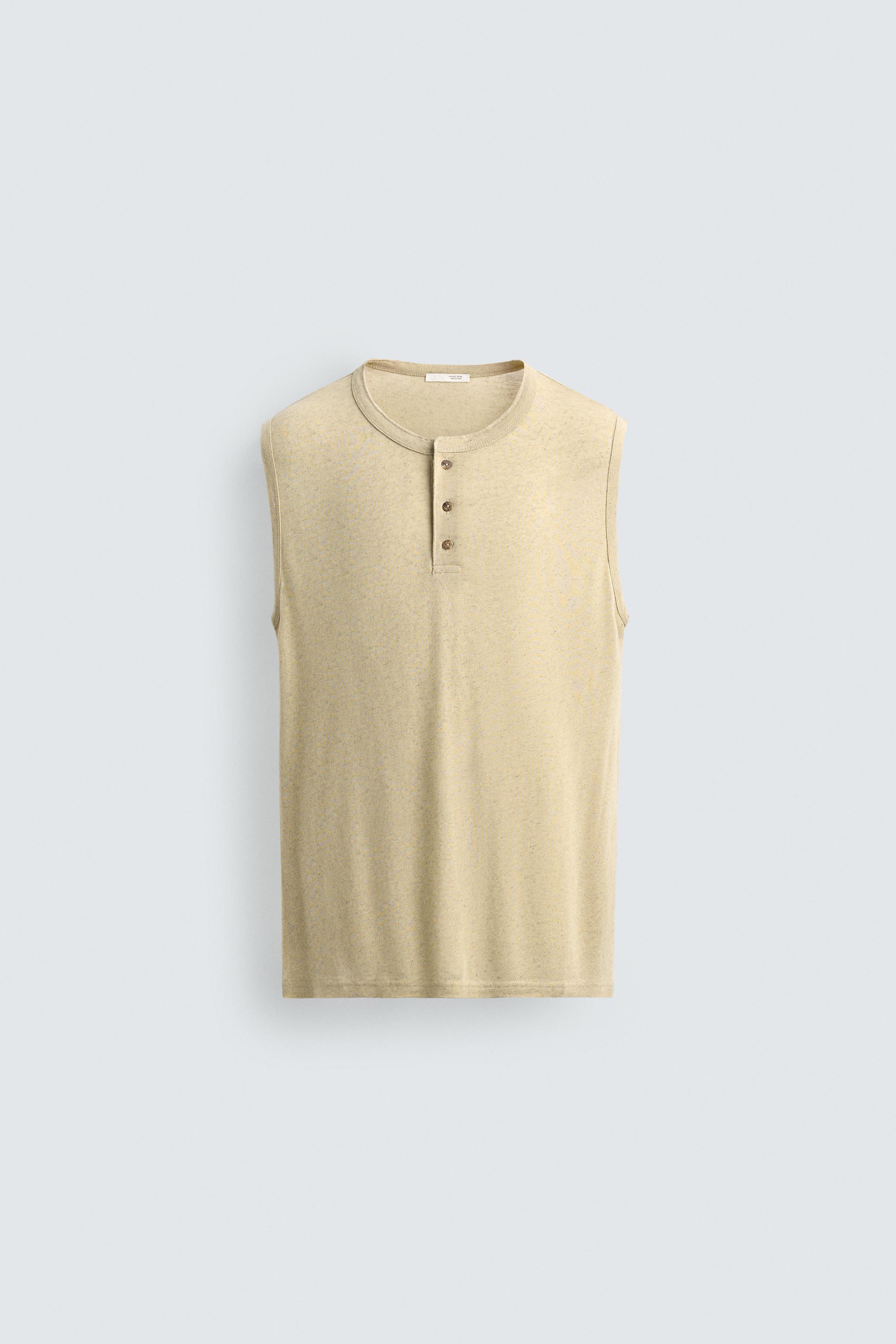 RELAXED FIT VISCOSE - LINEN TANK TOP