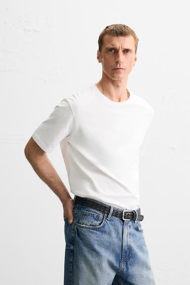 T-SHIRT MEDIUM WEIGHT BASIQUE - Blanc de Zara