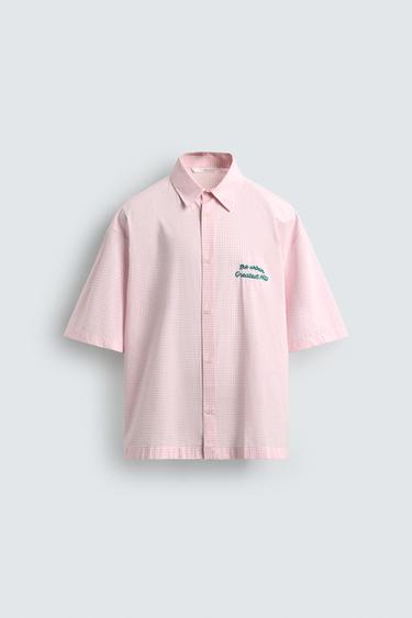CHEMISE À CARREAUX GRAPHIQUE BIMATIÈRE - Rose / Blanc de Zara - Image 7