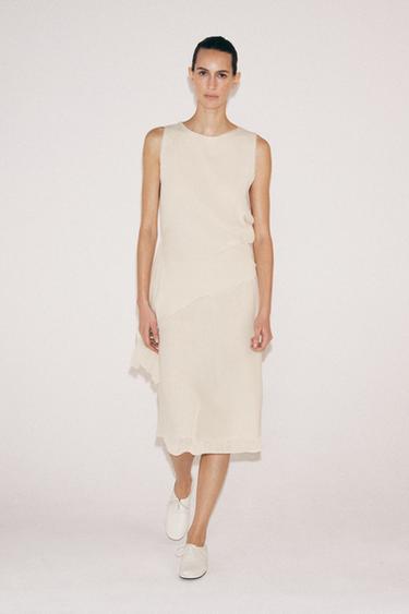 ТОП АСИММЕТРИЧНОГО КРОЯ С ВЫРЕЗАМИ — ЭКРЮ от Zara — изображение 0