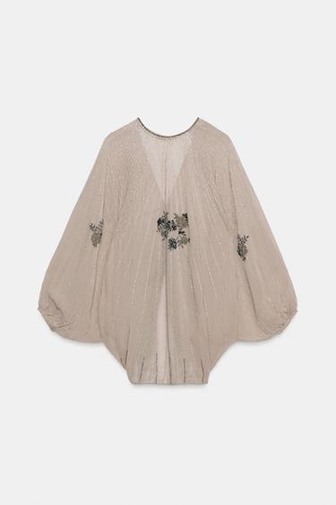 TOP BRODERIES FANTAISIE ÉDITION LIMITÉE - Gris / Beige de Zara - Image 6