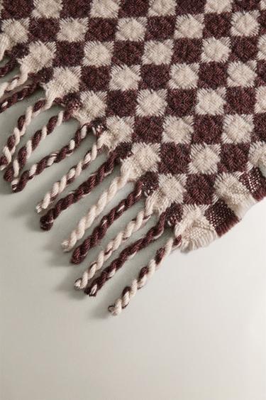 PLAID LAINE FLEURS - Blanc cassé de Zara - Image 1