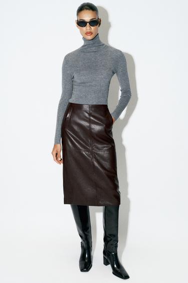 FINE KNIT HIGH NECK JUMPER — Grey marl 2