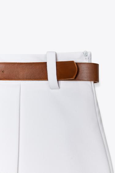 JUPE-CULOTTE CROISÉE CEINTURE - Blanc cassé de Zara - Image 7