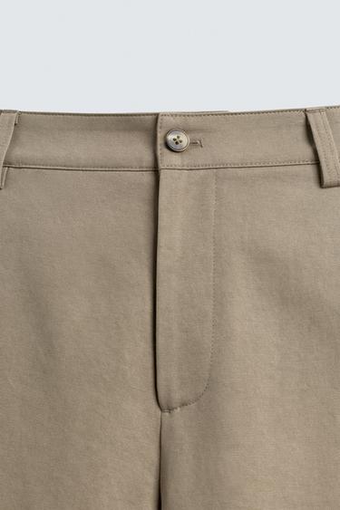 PANTALON COUPE DÉCONTRACTÉE À BAS AJUSTABLE - Marron clair de Zara - Image 9