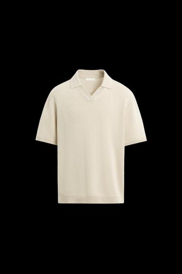POLOSHIRT MIT STRUKTURMUSTER - Hellbeige von Zara - Bild 0