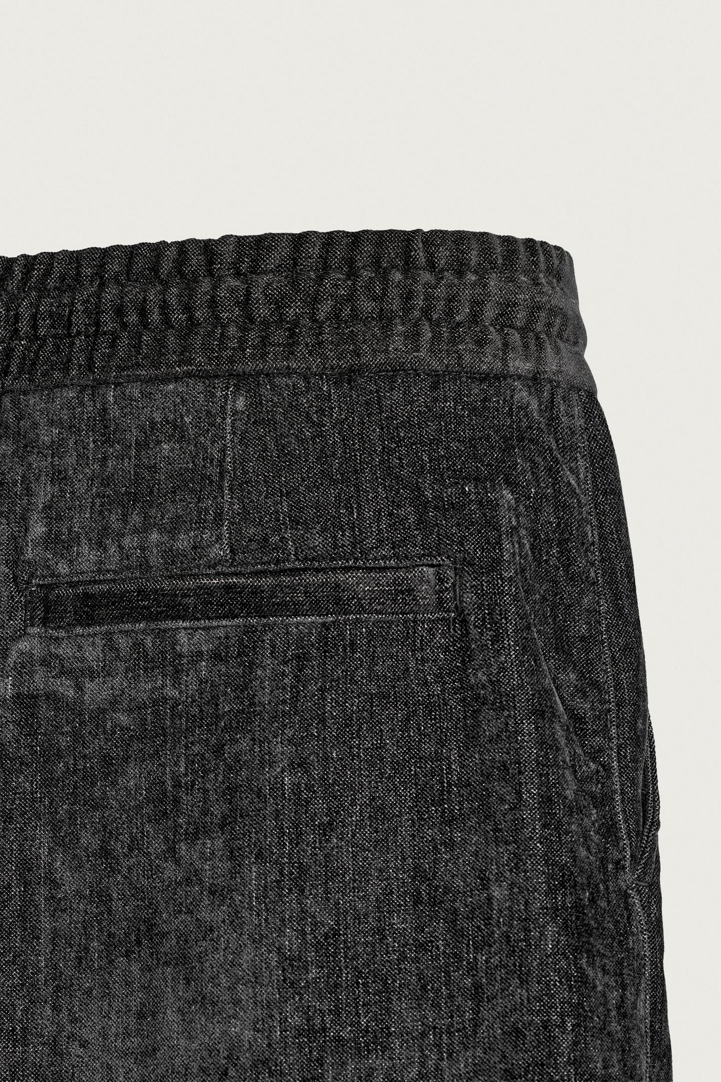 Мужские брюки Zara Soft Irregular Wash-Effect, цвет: Чёрный / Экрю — фото 9