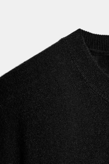 FEINSTRICKPULLOVER AUS 100 % WOLLE MIT LANGEN ÄRMELN - Schwarz von Zara