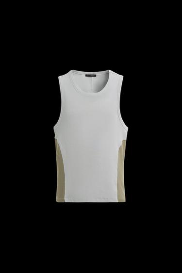 TANKTOP MIT RIBCOLORBLOCK - Blaugrau von Zara - Bild 0