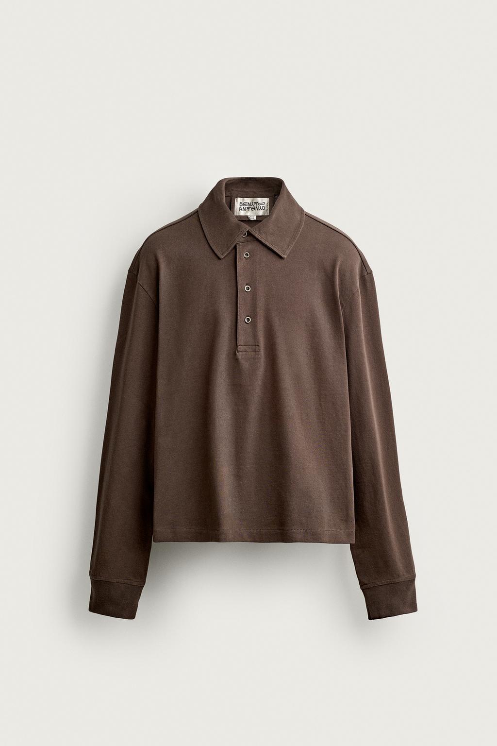 CROPPED FIT COTTON POLO SHIRT
