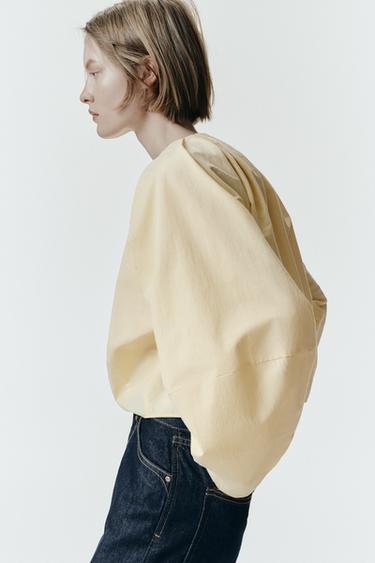 Zara BALLOON SLEEVE SHIRT - Yellow