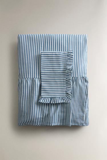 Zara COTTON RUFFLED TABLECLOTH - Blue