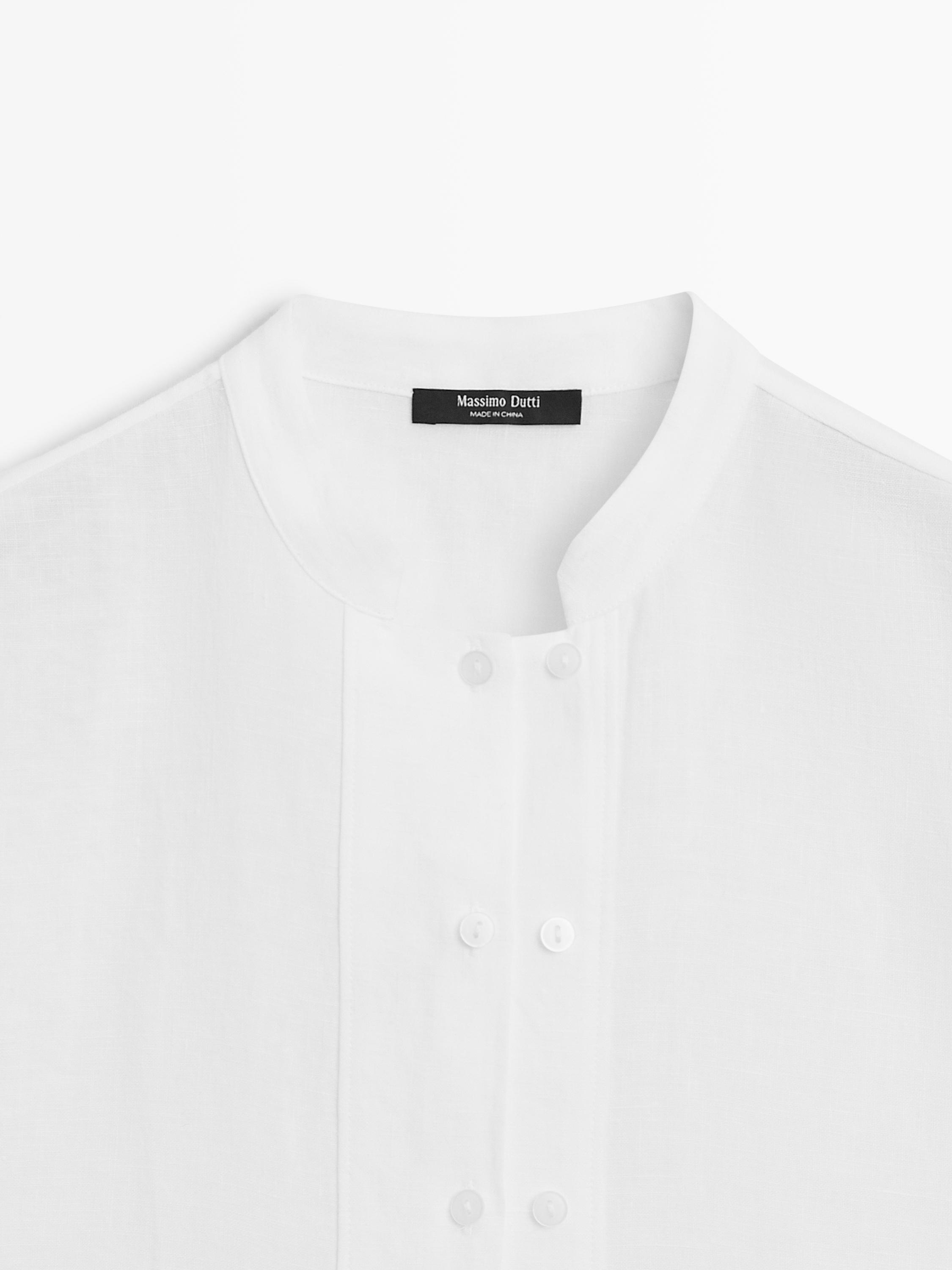 100% linen flowing shirt with button details