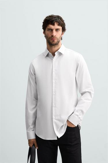 CAMISA SLIM FIT - Beige de Zara