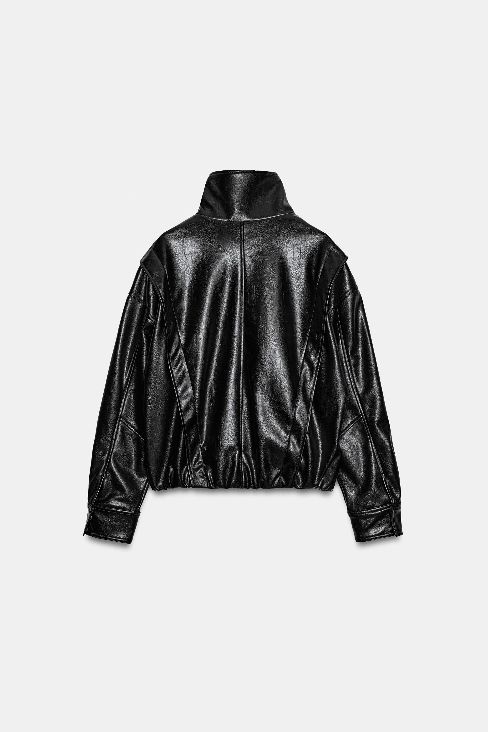 FAUX LEATHER BOMBER JACKET