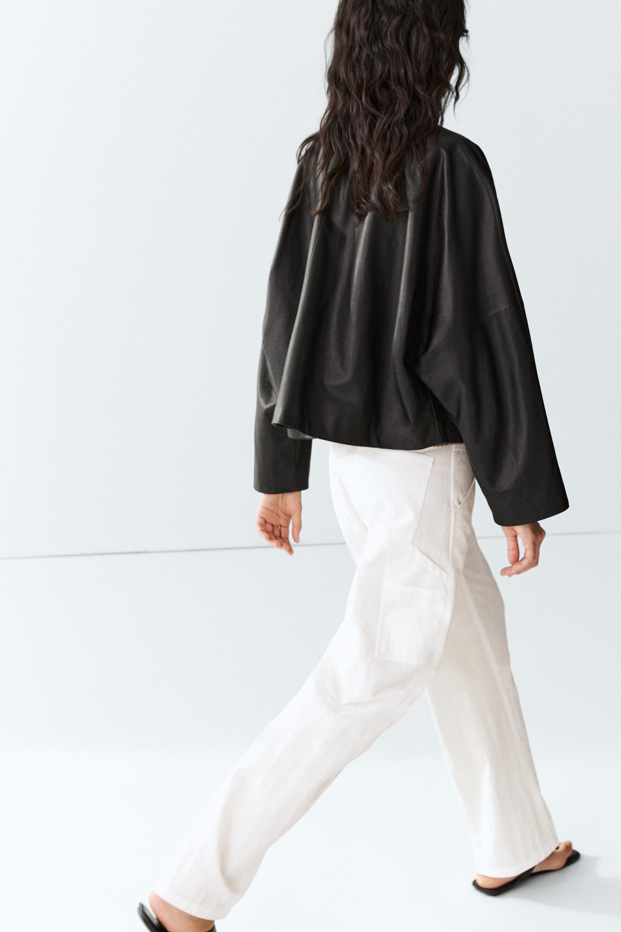 Kimono en cuir nappa à revers