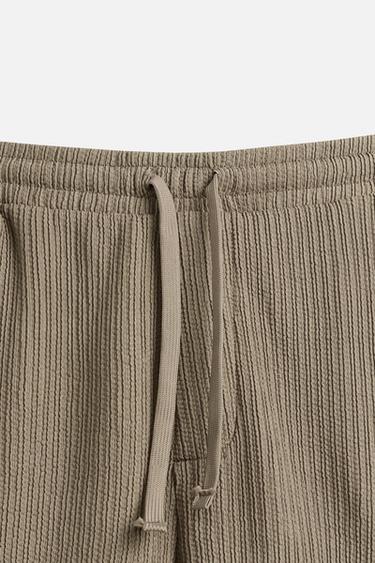 IRREGULAR TEXTURED BERMUDA SHORTS - Brown / Taupe by Zara - Image 6