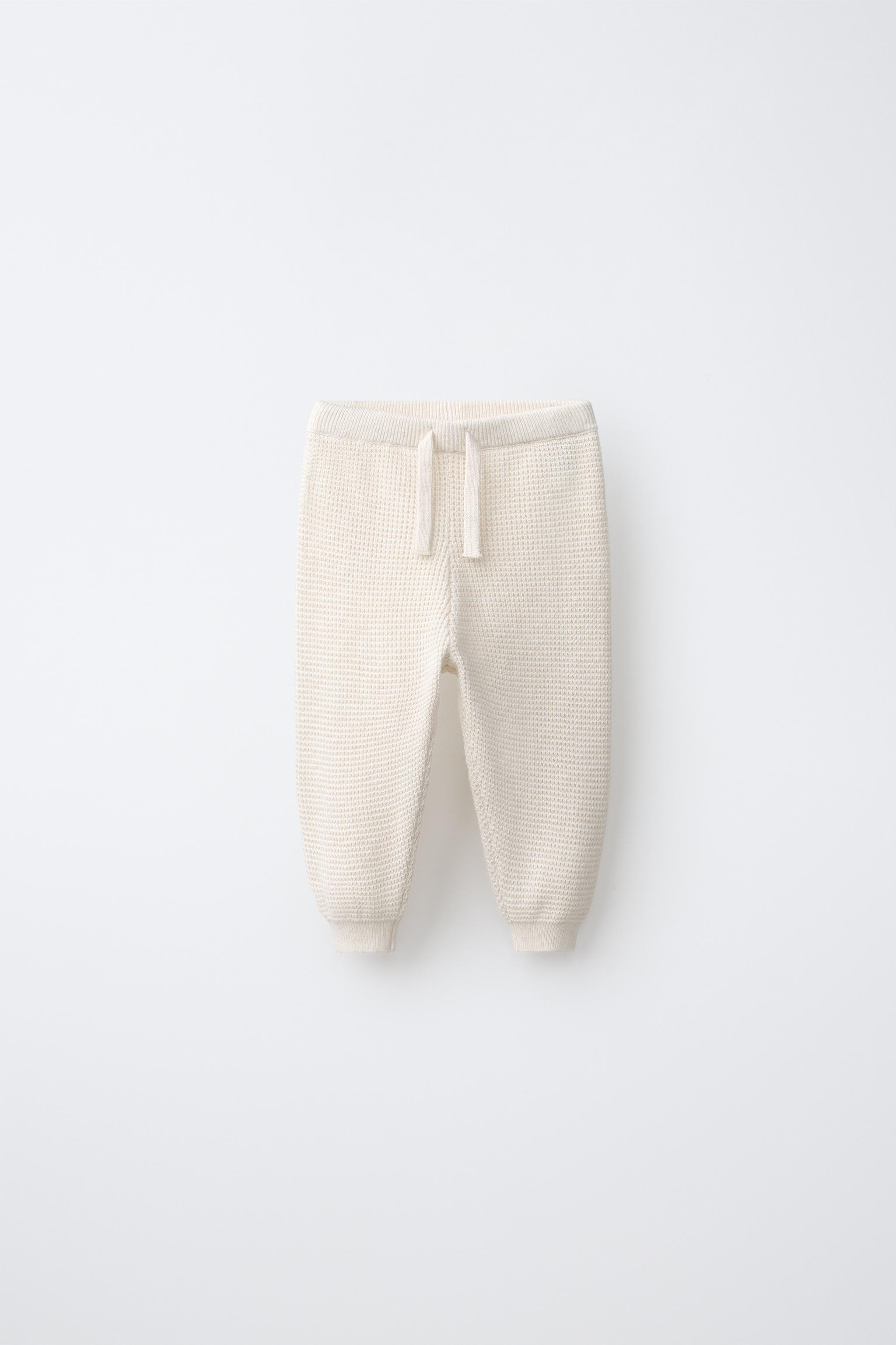 WAFFLE JOGGING PANTS — Light beige