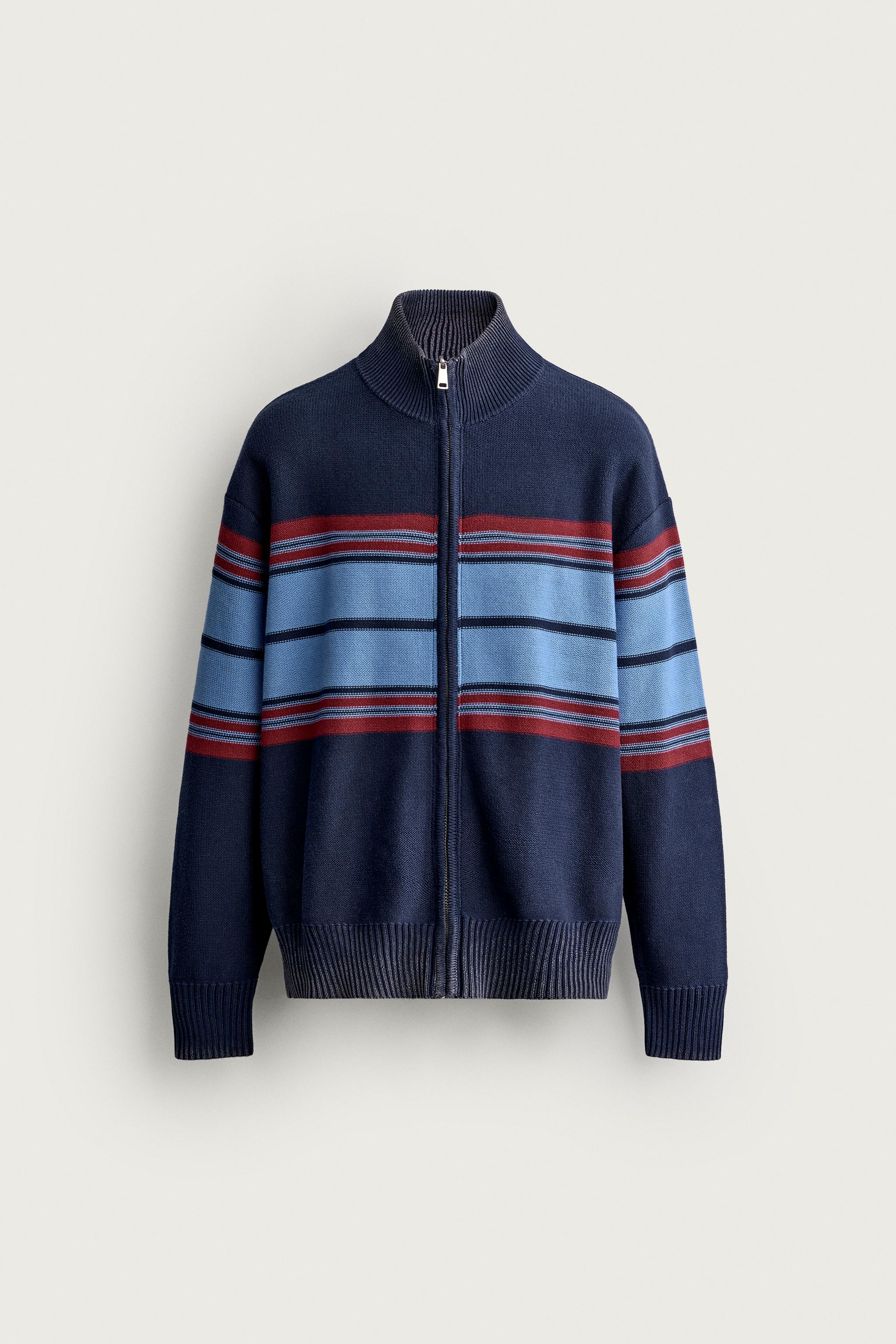COLOUR BLOCK WASHED CARDIGAN