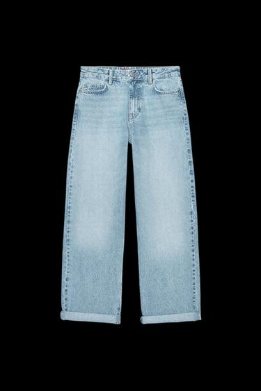 Zara Z1975 RELAXED FIT MID-RISE TURN-UP HEM JEANS - Mid-blue - Image 0