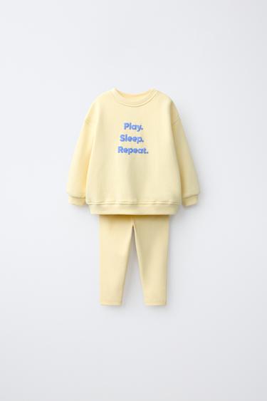TEXT SWEATSHIRT AND LEGGINGS SET - Yellow by Zara