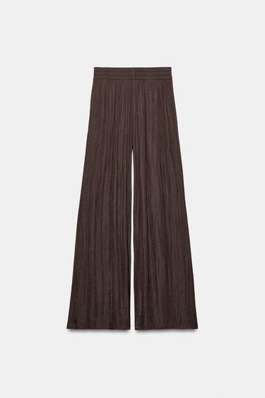PANTALÓN FLUIDO ANCHO - Marrón de Zara