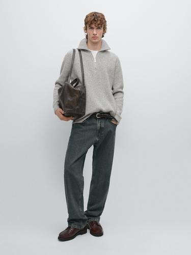 Zara 100% wool mock neck jumper - Anthracite grey - Image 0
