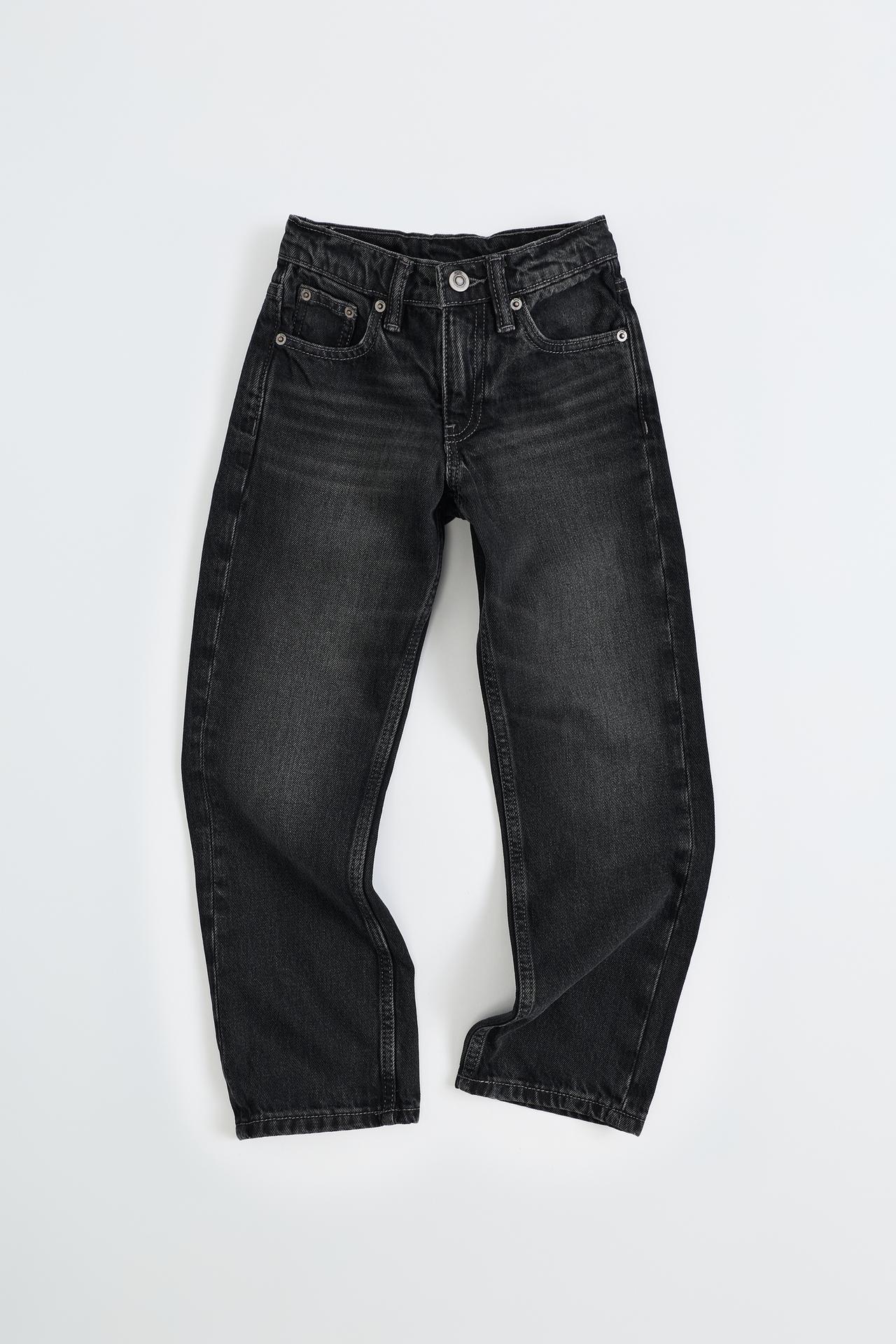 STRAIGHT-LEG JEANS — Black