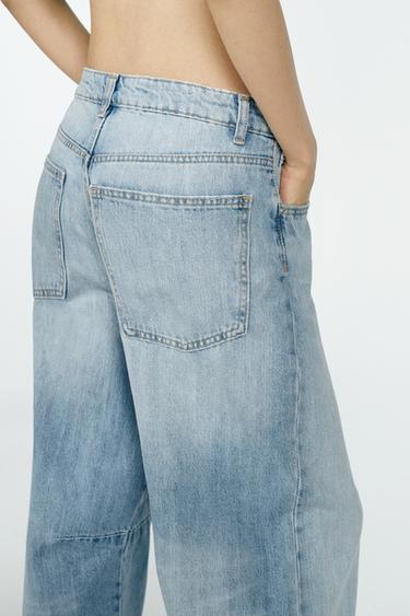 TRF バギーバルーン ミッドライズ デニムパンツウォッシュブルーZaraのTRF バギーバルーン ミッドライズ デニムパンツ - ウォッシュブルー