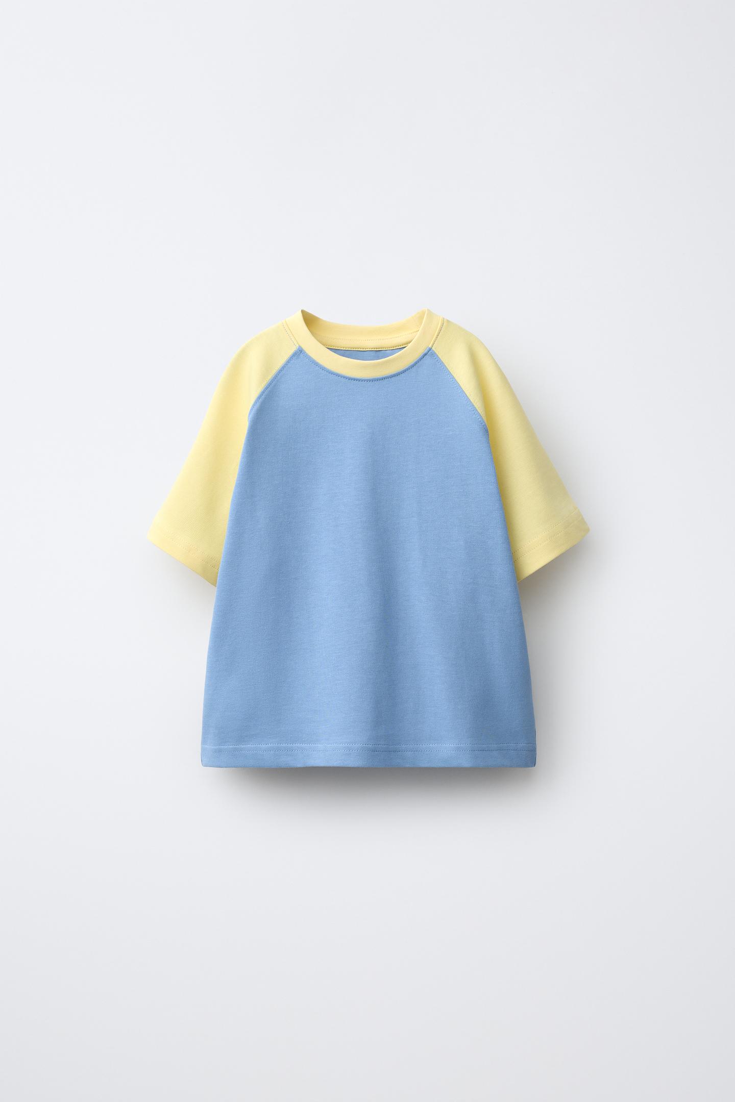 Детская футболка Zara Raglan Sleeve, цвет: Светлый синий — фото 2