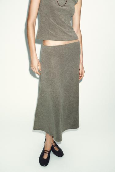 SOFT CAPE SKIRT - Olive Green by Zara
