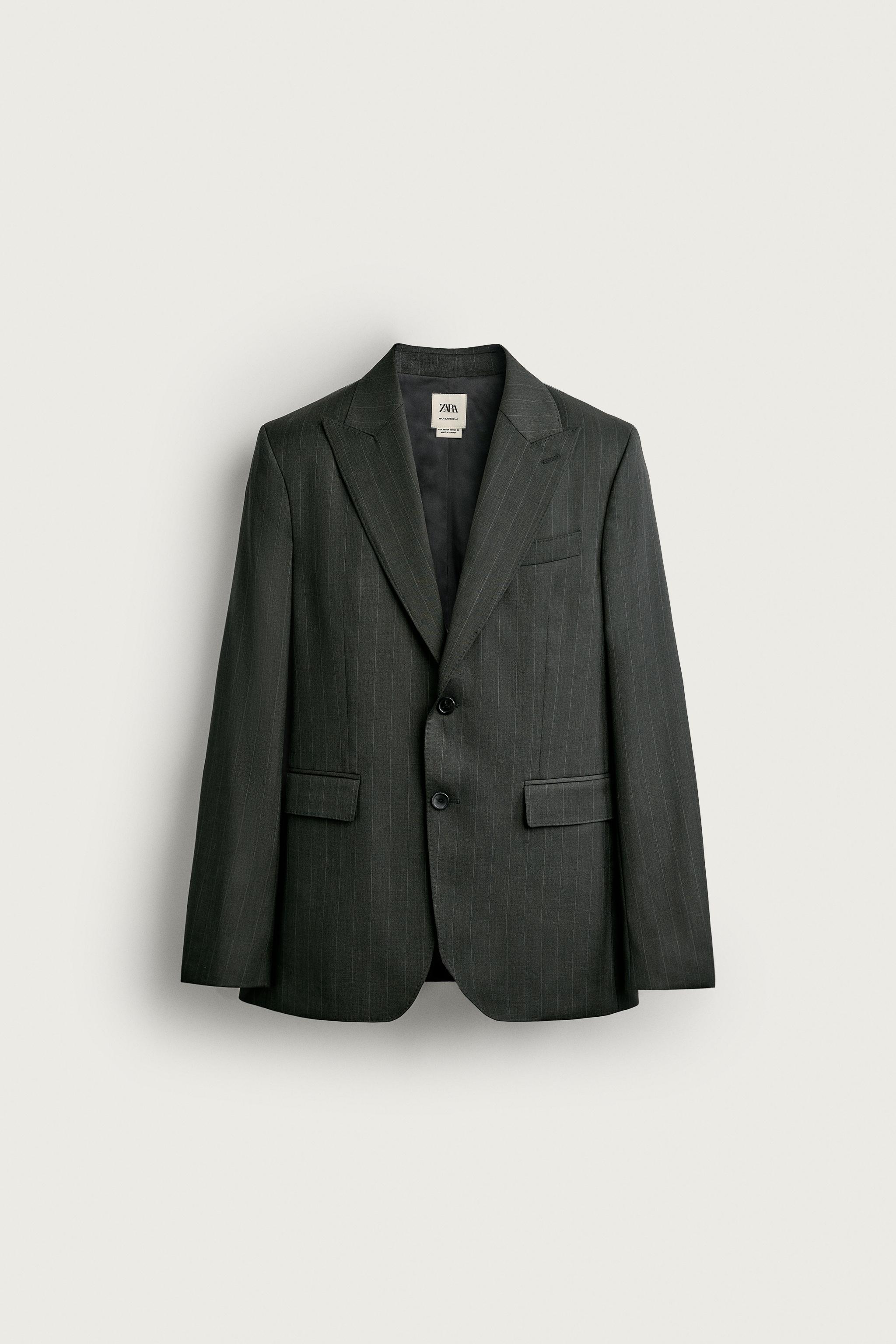 BLAZER COSTUME RAYURES 100% LAINE