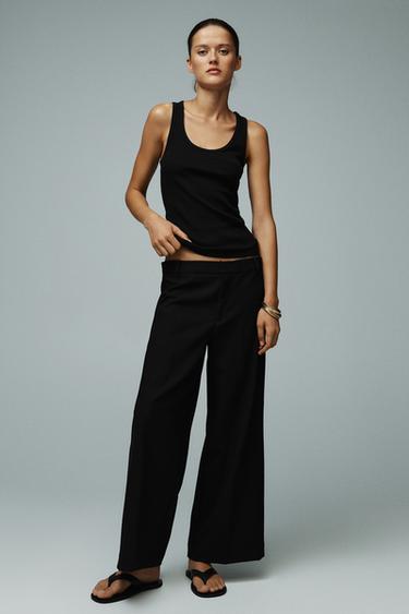 CROPPED STRAIGHT-LEG TROUSERS - Black by Zara - Image 0