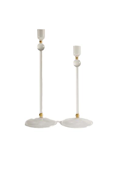 CANDLEHOLDER WITH GOLD DETAIL - Crystal by Zara
