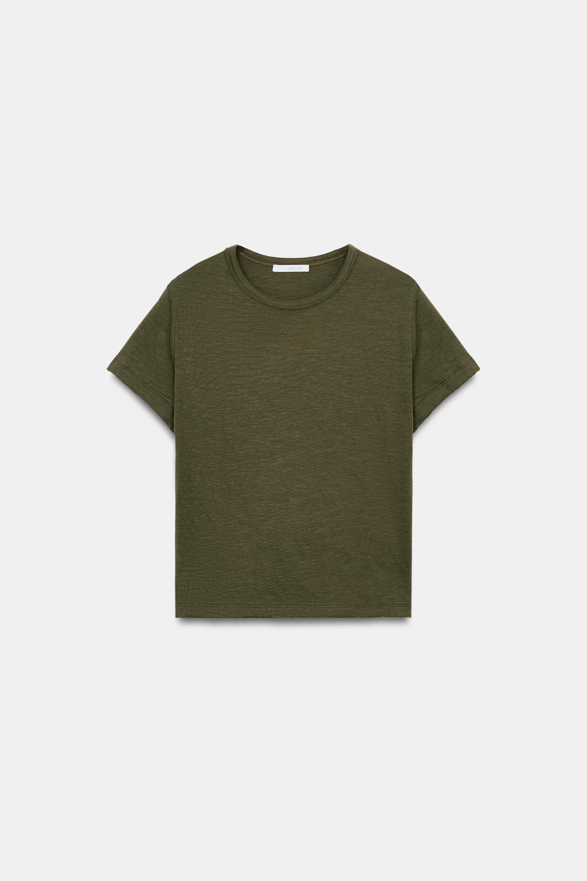 KISA KOLLU PAMUKLU T-SHIRT - Görsel 6
