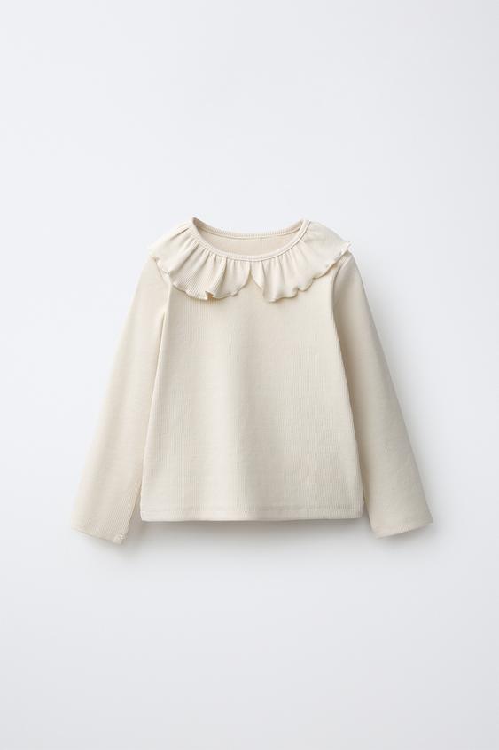 PLAYERA RIB CUELLO BOBO - Crudo de Zara - Imagen 0