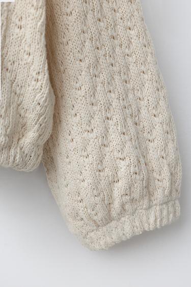 GILET EN MAILLE - Écru moyen de Zara - Image 3