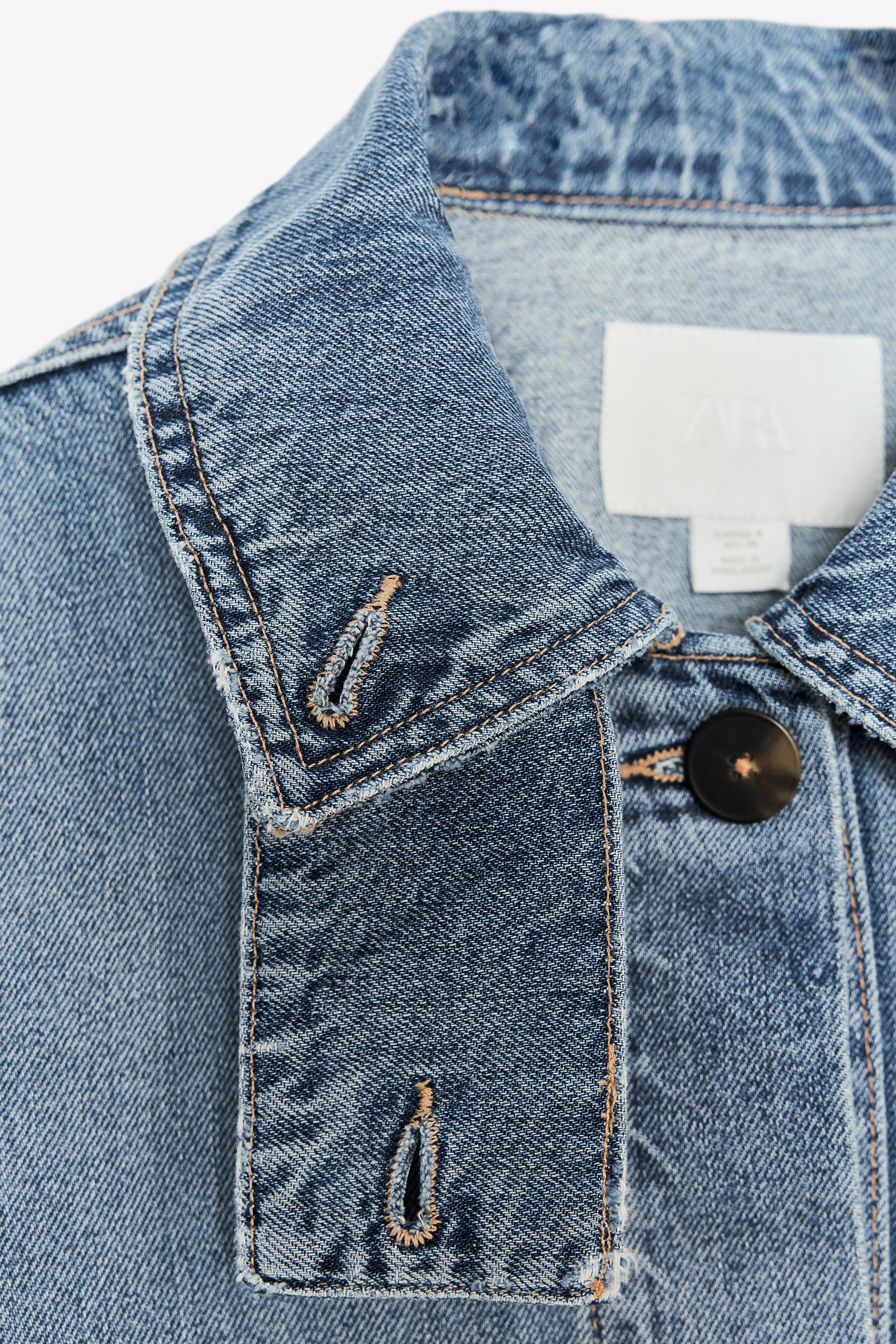 TRF HIGH COLLAR DENIM JACKET - Blue | ZARA United States