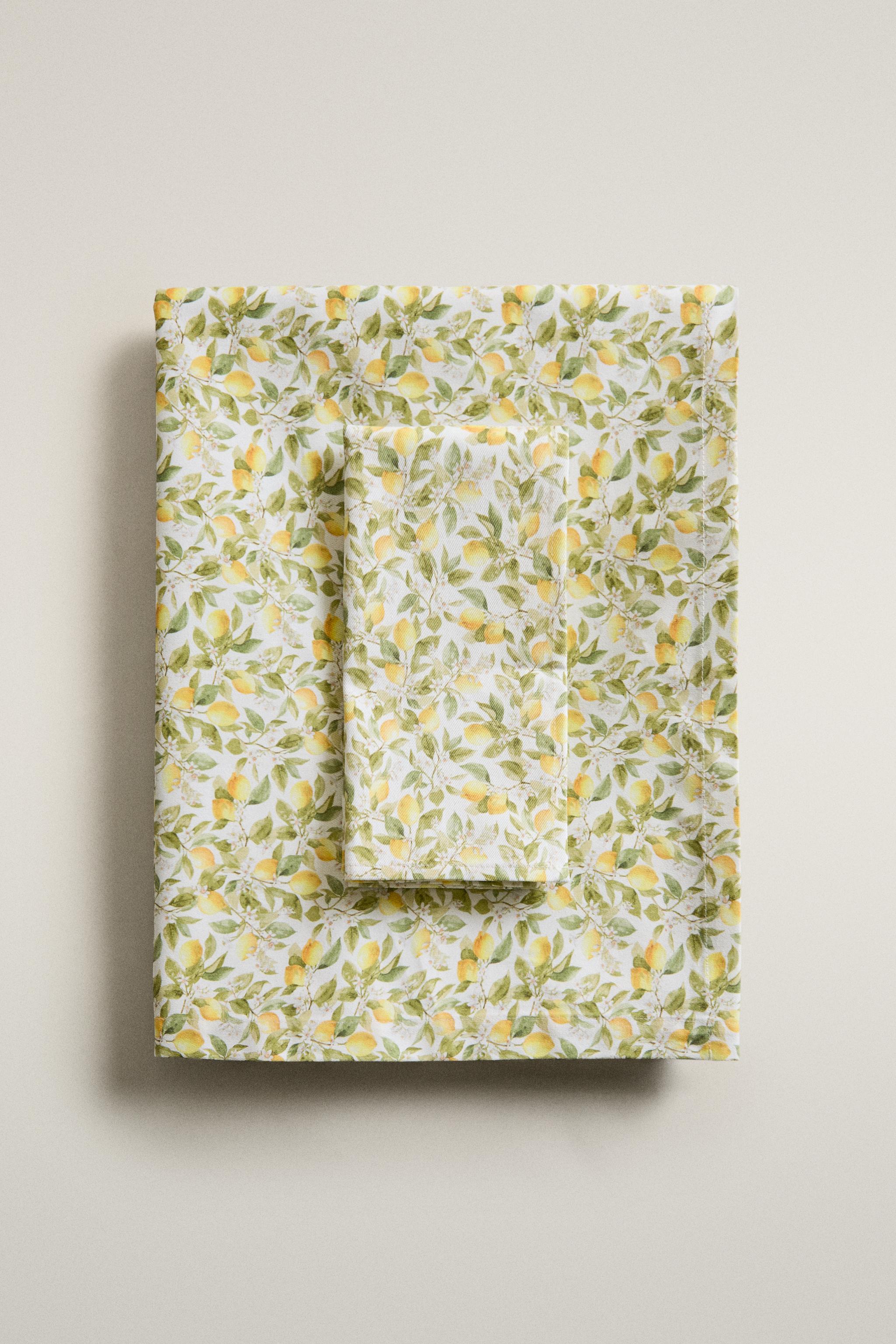 LEMON RESIN-COATED COTTON TABLECLOTH
